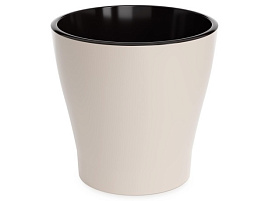 Кашпо цветочное 10л Лея М8870 двойной бежевый с/п