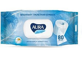 Туалетная бумага влажная  Aura 80шт.