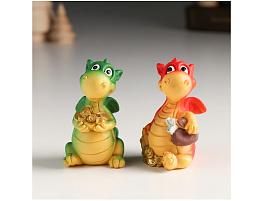 Статуэтка 9483153 Дракон Добряк с золотыми монетками