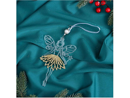 Подвеска пластик Дюймовочка 6953963 прозрач. злото 14,5см