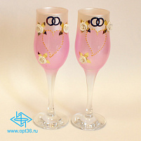 Набор бокалов №12 Свадебные розочки тулип