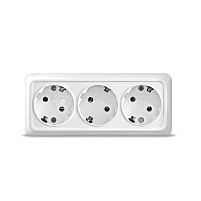 Розетка 3 м ОП Олимп с заземл. бел. 1161