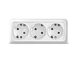 Розетка 3 м ОП Олимп с заземл. бел. 1161