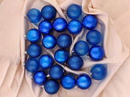 Набор шаров 6см 1305750 Далия  синий 24шт