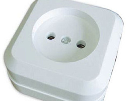 Розетка 1м ОП Олимп 16А бел без земли О0022