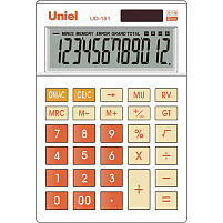 Калькулятор Uniel настольный UD-151 12 разрядный, двойное питание, 147x100x35
