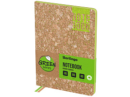 Записная книжка 80л. Berlingo NB0_88001 "Green Series", зеленый срез, светло-коричневый, А5, кожзам