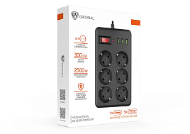 Сетевой фильтр 3м*6р 907-275 черный