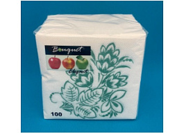 Салфетки 100л. Bouguet Elegant Зеленый цветок