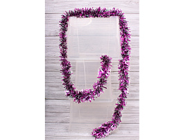 Мишура №10/H07 Малиновая с белым кончиком