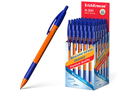 Ручка Erich Krause 46762 R-301 Matic&Grip Orange 0.7, цвет чернил синий