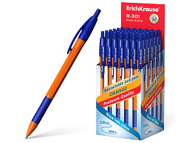 Ручка Erich Krause 46762 R-301 Matic&Grip Orange 0.7, цвет чернил синий