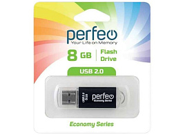 Флеш-драйв Perfeo USB 8Gb E01 Black (черный) economy series