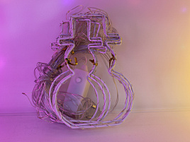 Электрогирлянда дождь снеговик металл