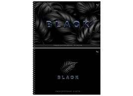 Альбом для рисования 40л. на спирали BG АР4гр40_лс_вл 08647 "Just black", soft-touch ламинация, выб. лак