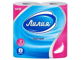 Т.бумага Лилия 4шт.2-х сл.белая