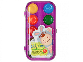 Краски 10цв. Гамма 216002 "Малыш naturals", без кисти, пластик