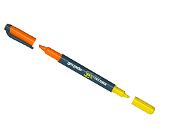Текстмаркер Berlingo T2035 двусторонний "Textline HL220" желтый/оранжевый, 0,5-4мм