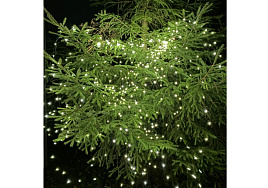 Электрогирлянда проволока 3м 600ламп конский хвост белая роса