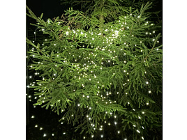 Электрогирлянда проволока 3м 600ламп конский хвост белая роса