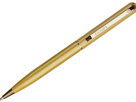 Ручка Luxor 210024 "Alenia" синяя, 1,0мм, корпус золото, поворотный механизм, футляр