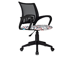 Кресло Helmi HL-K95 R (695) "Airy", спинка сетка черная/сиденье ткань с рисунком red lips, пиастра