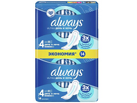 Прокладки Олвейз Ультра Найт дуо 6к.14шт.2328