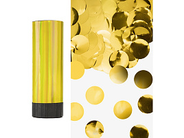 Хлопушка 10см Круги фольга золото 823176