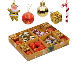 Набор новогодних украшений S1608 С Новым годом! 3см*24шт