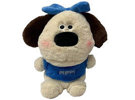 Мягкая игрушка Собачка цветная с бантиком 20см №358