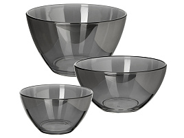 Набор салатников стекло 3пр 1326/1425/1322/06/5969 Сияющий графит(190,160,110мм)
