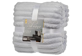 Плед-покрывало 200*220 Silvano №57 велсофт серебро евро 4842