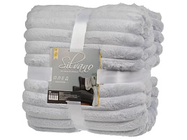 Плед-покрывало 200*220 Silvano №57 велсофт серебро евро 4842