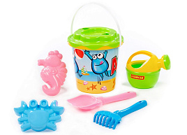 Песочный набор №356 35806 Ведро,сито,лопата,грабли,формочки