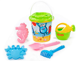 Песочный набор №356 35806 Ведро,сито,лопата,грабли,формочки