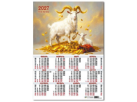 Календарь листов. 2027г. 10176 Символ года, 420*594 мм. мелованная бумага, 105 г/м2