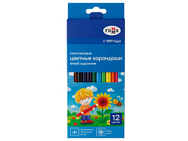 Карандаши цветные 12цв. Гамма PCP12_112025 пластиковые "Юный художник", заточен., картон. упаковка, европодвес
