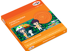 Пластилин 12цв. Оранжевое солнце 130520204 ( 6 классич., 6 флуор.), 168г, со стеком. картон. упак