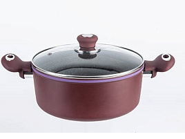 Кастрюля литой алюминий 5,6л ВК-3869 Red&Blue мрамор