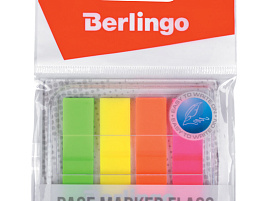 Закладки самоклеящиеся Berlingo LSz_45125 45*12 4цв.*20л. неоновые цвета, в диспенсере, европодвес