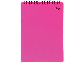 Блокнот 60л. BG Б5гр60_пл 57754 "Neon", А5 на гребне розовая пластиковая обложка, тиснение фольгой