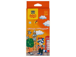 Карандаши цветные 24цв. Мульти-Пульти CP_67798 "Енот в Англии", шестигран., заточен., картон, европодвес