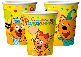 Стакан бумажный 6014987 Три кота. Веселый День Рождения 6шт