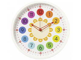 Часы настенные "21 Век" 30*30 3027-028 Обучающие белый круг