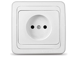 Розетка 1м СП Валери 16А без заземл. белая В0022