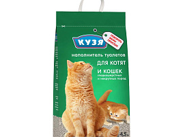 Наполнитель для кошачего туалета Кузя (для котят) 4,5л 0028