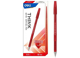 Ручка Deli Think EQ8-RD красная, 0.5мм