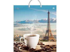 Пакет петля с пласт.ручкой 40*44 Ароматное утро