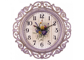 Часы настенные "21 Век" 40,5*40,5 4126-011 Классика сиреневый с золотом круглые