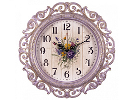 Часы настенные "21 Век" 40,5*40,5 4126-011 Классика сиреневый с золотом круглые